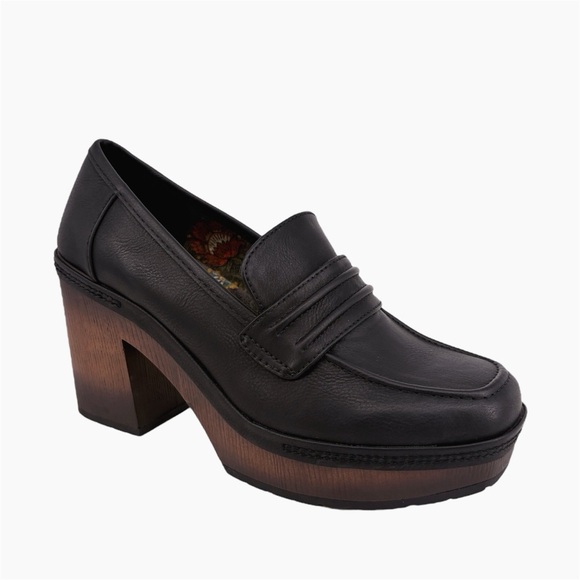 KORKS | Penny Chunky Platform Loafer Pumps in Black | Sz 8 - Picture 1 of 13